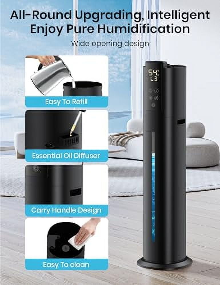 9L/2.38Gal Smart Humidifiers For Large Room,30dB Quiet Whole House Humidifier,Cover Up To 600ft App/Remote Control,Humidifier For Bedroom,Humidifiers With Essential Oil Diffuser,1
