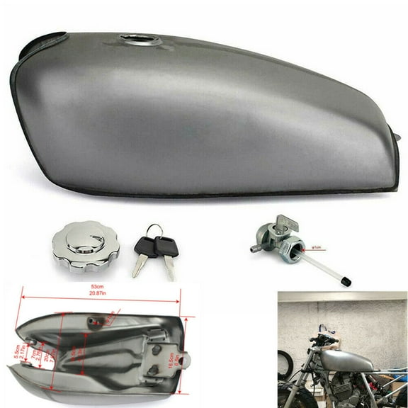9L 2.4 Gallon Cafe Racer Gas Fuel Tank Vintage Custom Tank for Honda CB 500 600 650 750 and Universal for Yamaha/for Suzuki/for Kawasaki
