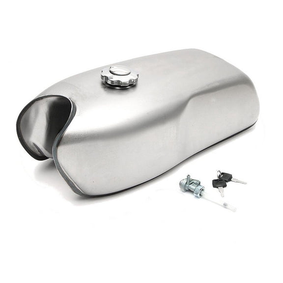 9L 2.4 Gallon Chrome Motorcycle Universal Gas Fuel Tank For Cafe Racer Custom Old School Honda Yamaha RD50 RD350 Suzuki BMW R100R
