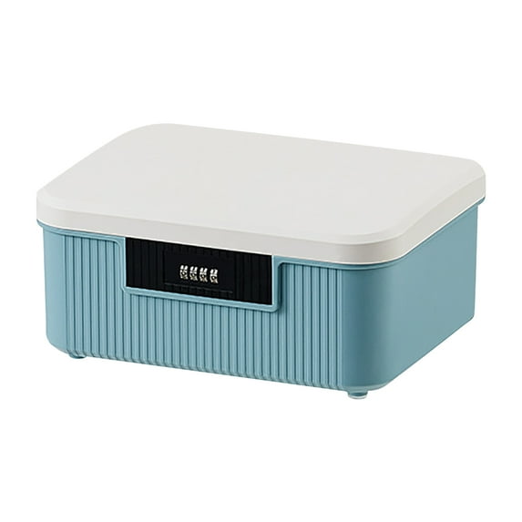 9L Double Layer Box Type Combination Lock Heavy Duty Lockable Storage Box Leak Proof Box For Kitchen Home School And Blue