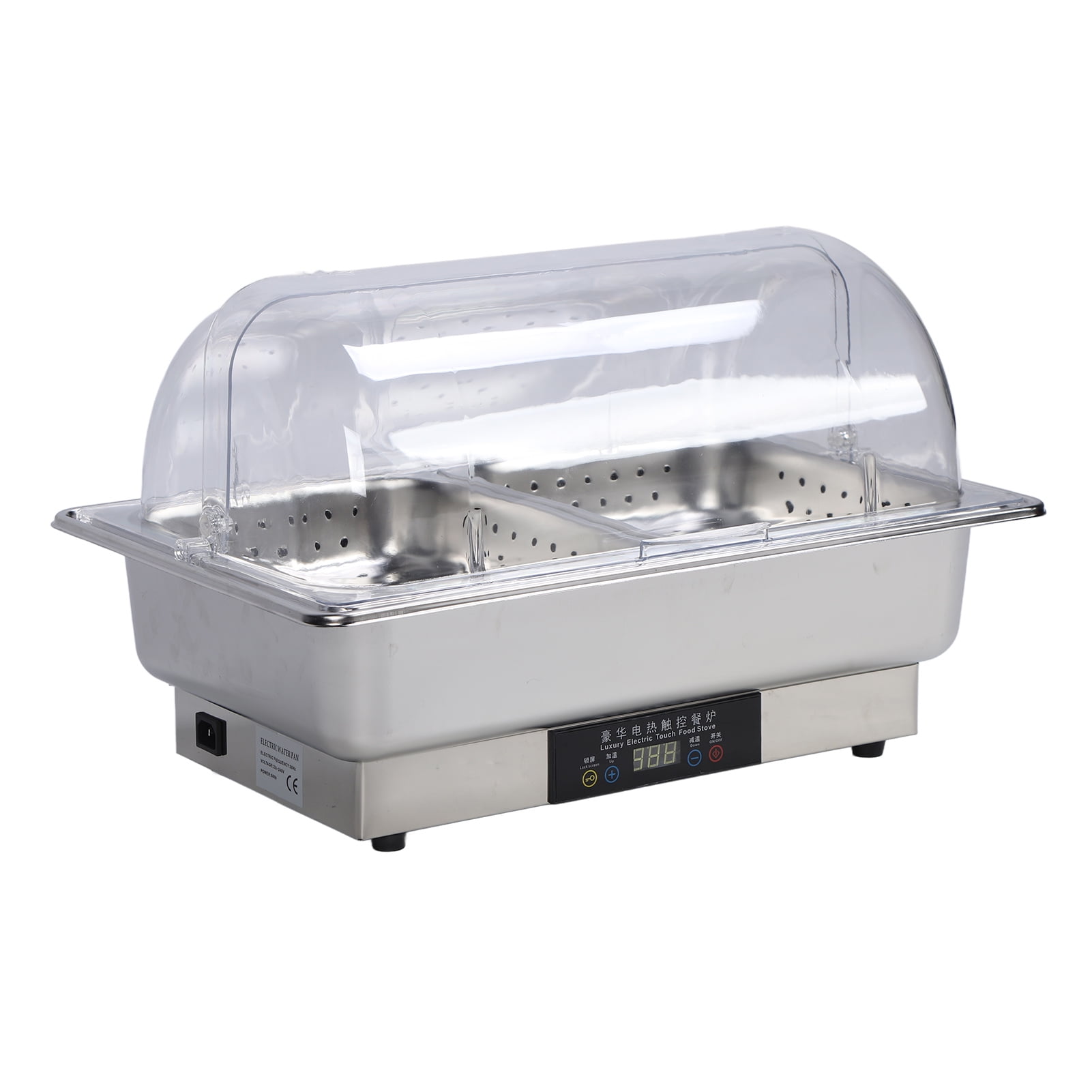 9L Electric Buffet Warmer Server With Temperature Display Transparent