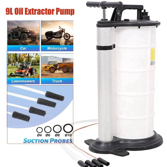 9L Manual Fluid Oil Extractor Pump for Oil Change ,Automotive Vacuum Fluids Evacuator,2.3 Gallon Vacuum Reservoir