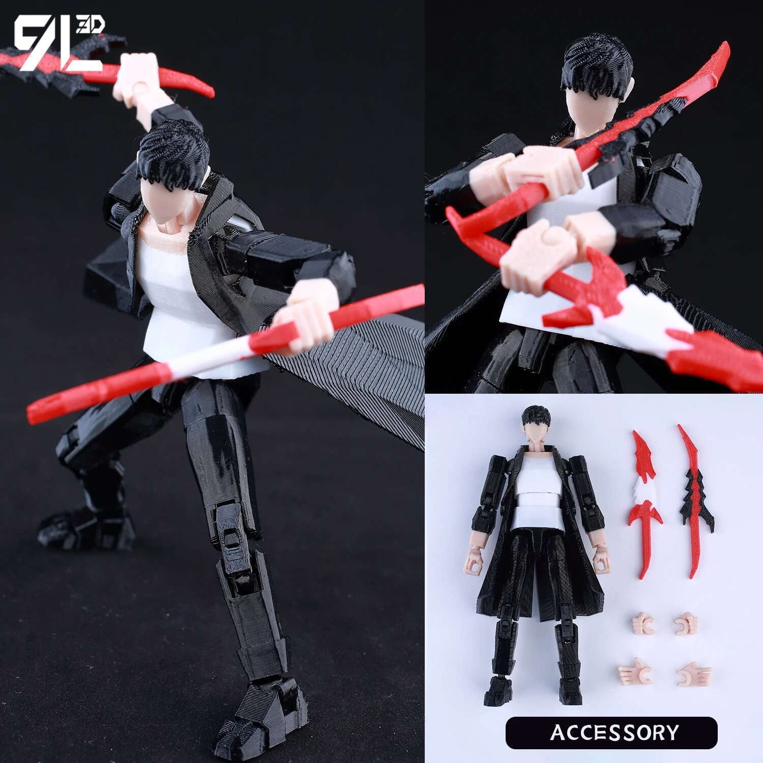 9L 3D Printed Roronoa Zoro One Piece Lucky Dummy 13 Movable