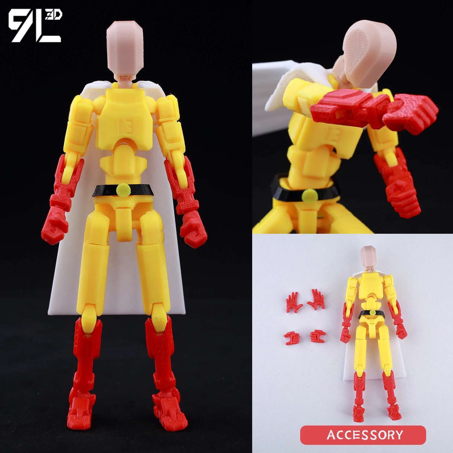 9L3D Printed Anime Characters Lucky Dummy 13 Action Figures Deadpool ...