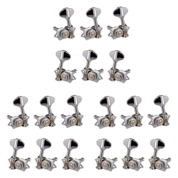 9L9R 18Pcs 1:18 Guitar String Tuning Pegs Tuner Machine Heads Knobs Tuning Keys for Acoustic or Electric Guitar Silver,9 x Right Guitar machine heads 9 x Left Guitar machine heads,silver