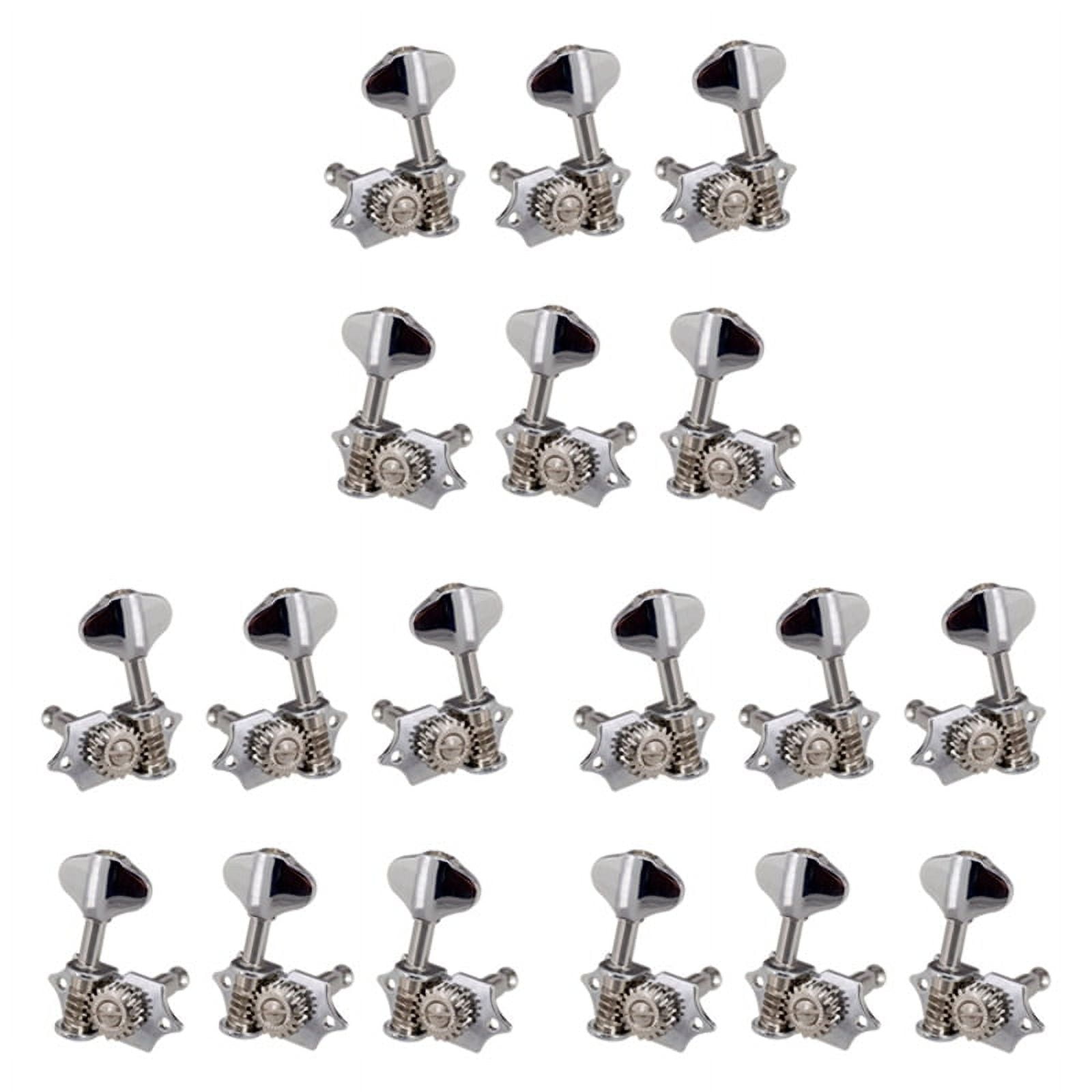 9L9R 18Pcs 1:18 Guitar String Tuning Pegs Tuner Machine Heads Knobs Keys for Acoustic or Electric Silver