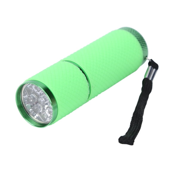 9LED Mini Flashlight with Lanyard Camping Light Waterproof Aluminum Alloy Torches (Green)