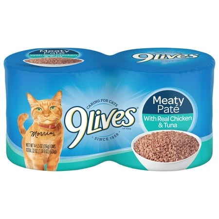 9Lives Chicken & Tuna Flavor Pate Wet Cat Food, 5.5 oz. Cans (4 Count)