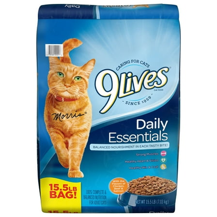 9Lives Daily Essentials Dry Cat Food, 15.5 lb. Bag