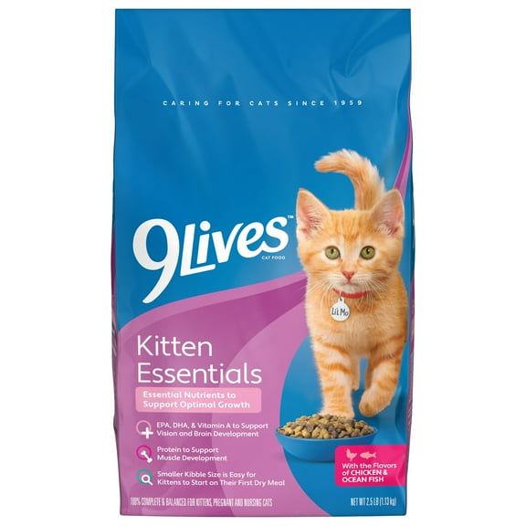 9Lives Kitten Essentials Chicken & Ocean Fish Dry Cat Food, 2.5lb Bag