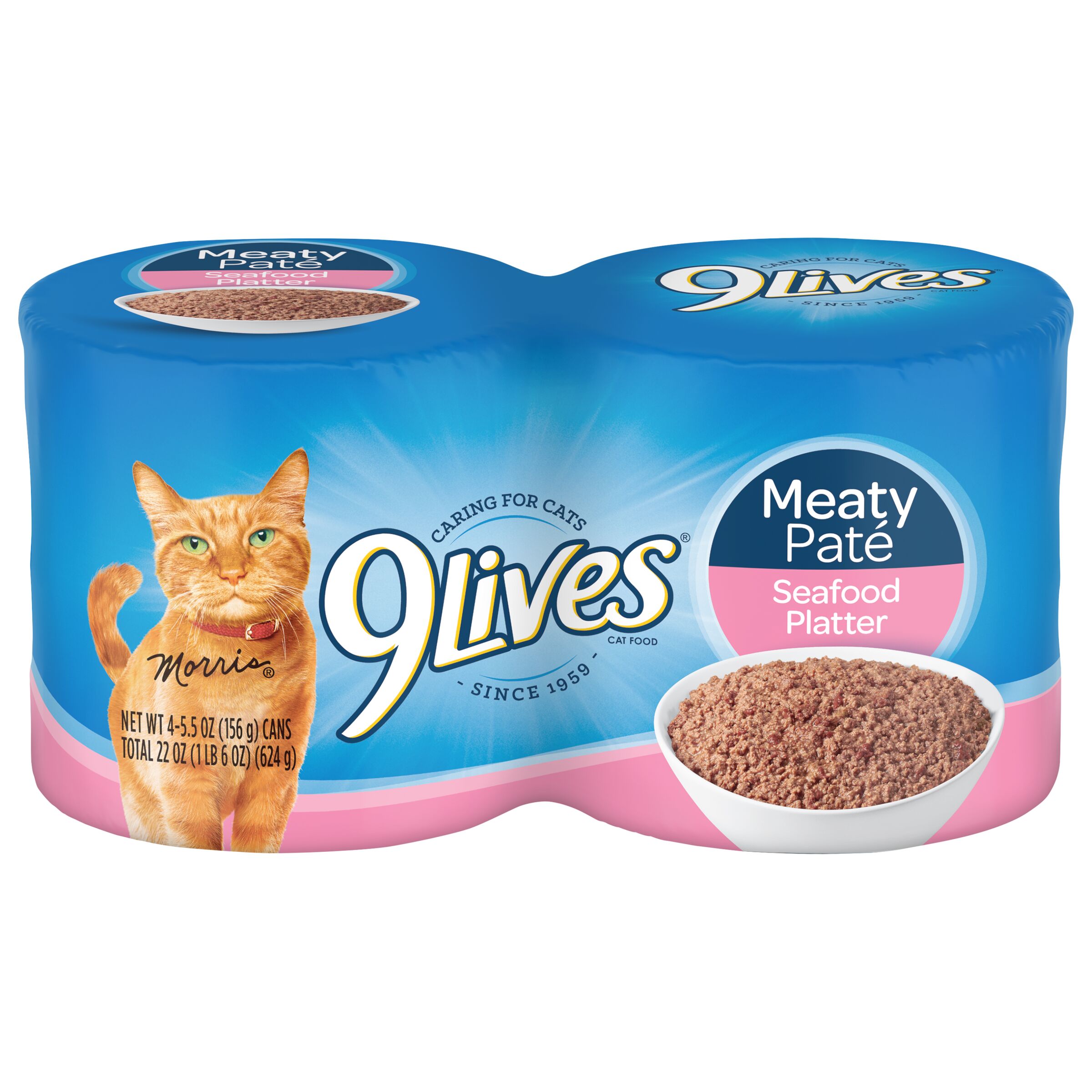 9Lives Meaty Pate Seafood Platter Wet Cat Food, 5.5 oz. Can