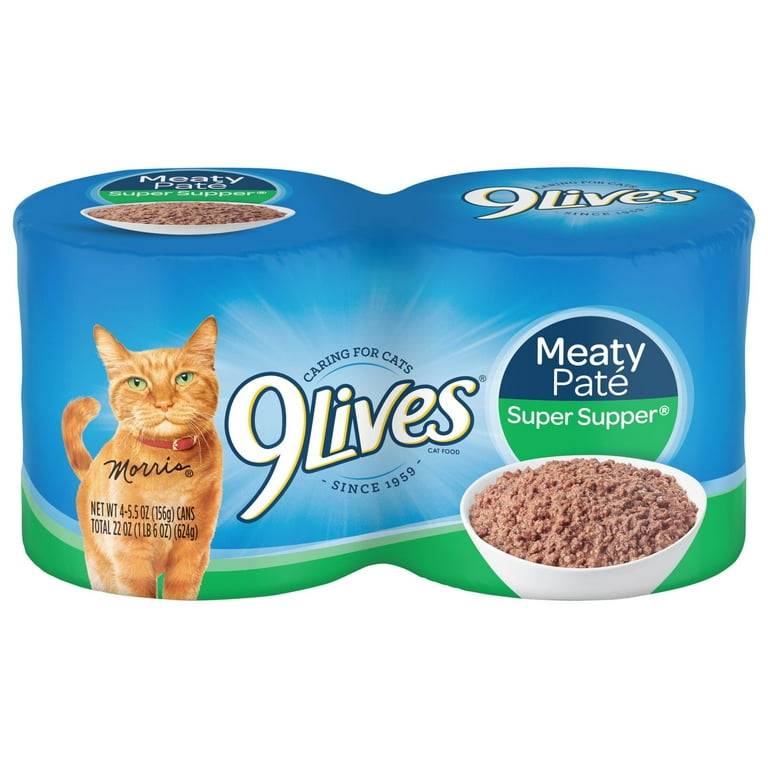 9Lives Meaty Paté Super Supper Wet Cat Food 22-Ounce Pack of