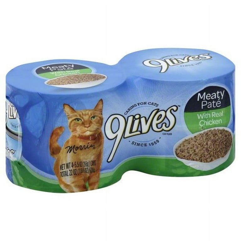 9Lives Meaty Pate Chicken Dinner Wet Cat Food 4 Count Walmart