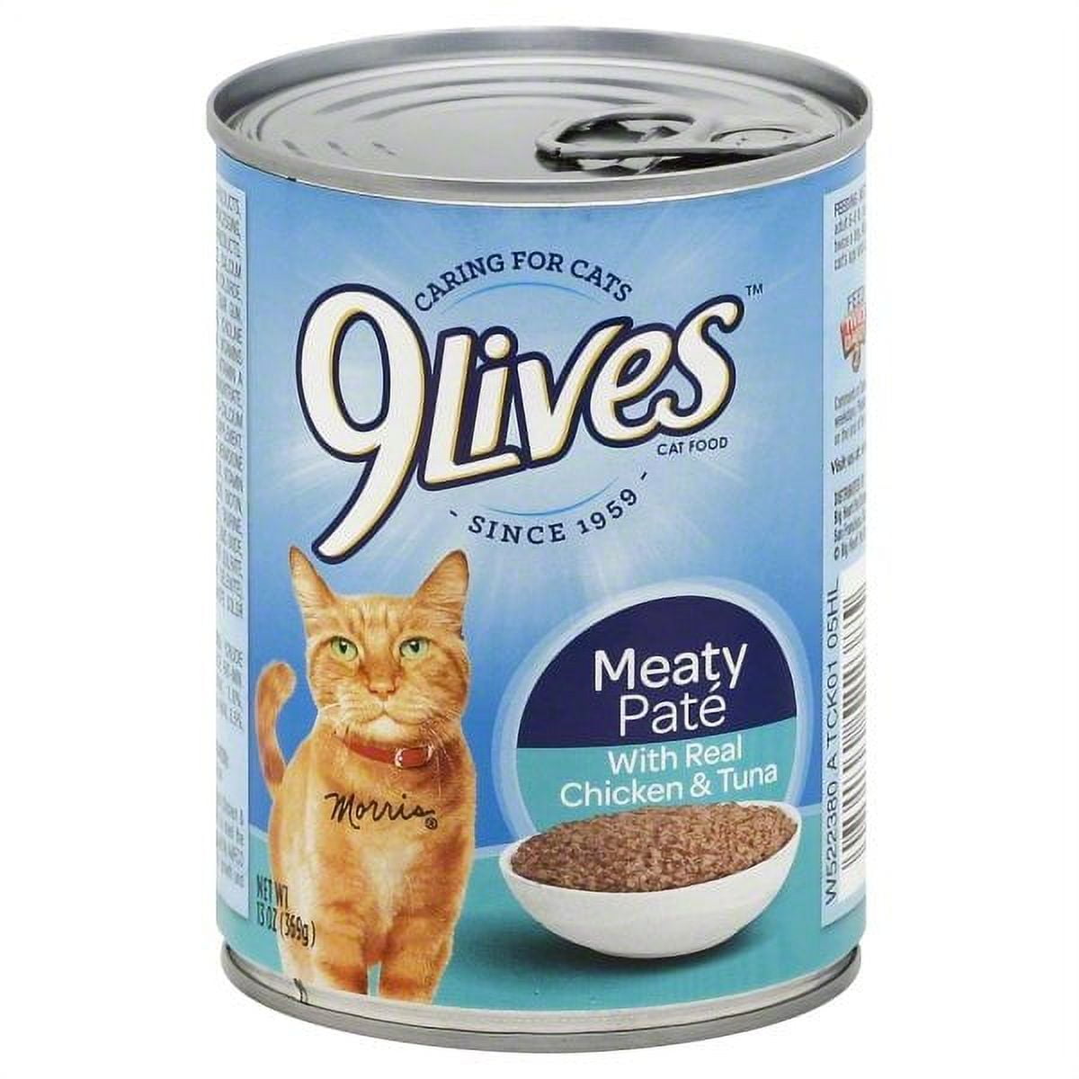 9Lives Meaty Pate with Real Chicken and Tuna Wet Cat Food, 13 oz. Can