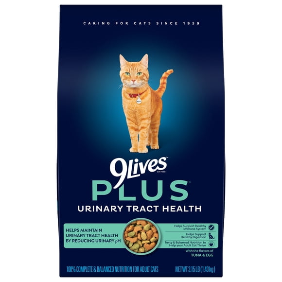 9Lives PLUS Urinary Tract Health Dry Cat Food, 3.15 lb. Bag