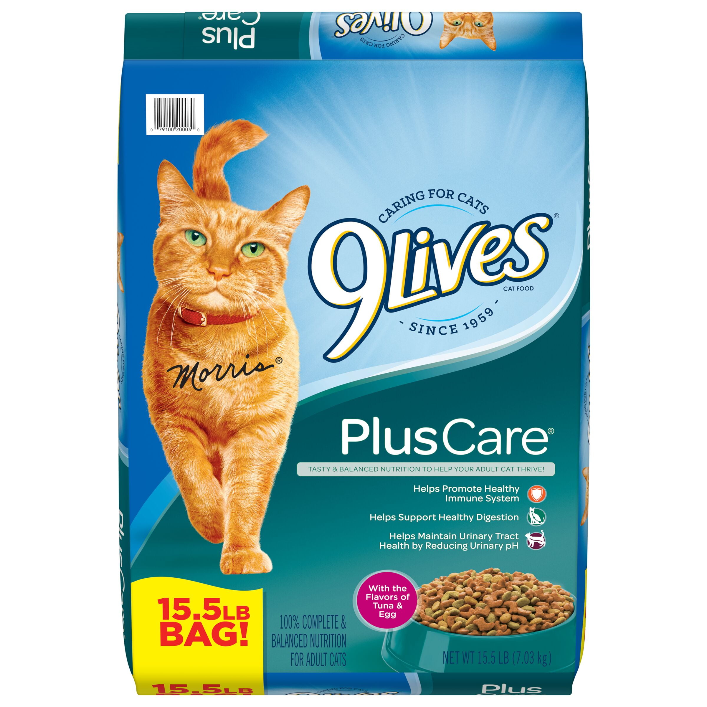 9Lives Plus Care Dry Cat Food With Tuna & Egg Flavors, 15.5 lb Bag