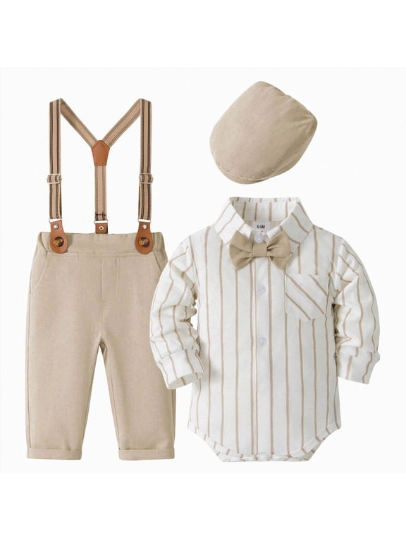 9M Newborn Newborn Boy Outfit Gentleman Suit Long Sleeve Shirt Bag Hip Dress Suit Fall Winter 2PCS 6-12 Months 12-24 Months 2T 3T 4T 5T 6T 7T Gift Set