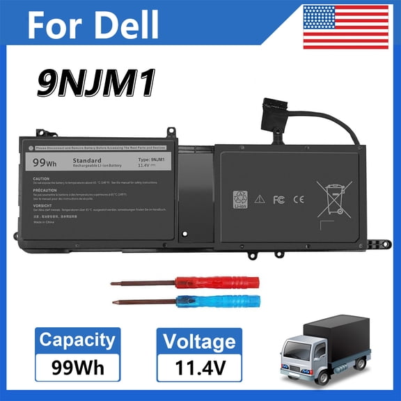 9NJM1 Battery for Dell Alienware 15 R3 R4 17 R4 R5 11.4V 99Wh 8684mAh Laptop PC Replacement