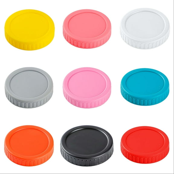 9PC 86mm Wide Mouth Jar Lids - Leak-Proof, Plastic Storage Caps for Canning Jars,Leak-Proof and Anti-Scratch Resistant Surface,A