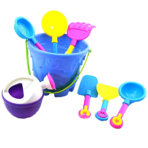 9PC Beach Toys Set, Summer Beach Bucket with Watering Can, Beach Shovel ...