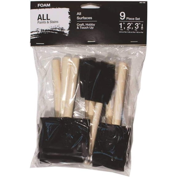 Linzer Foam Brush Set - Durable - 9 Piece