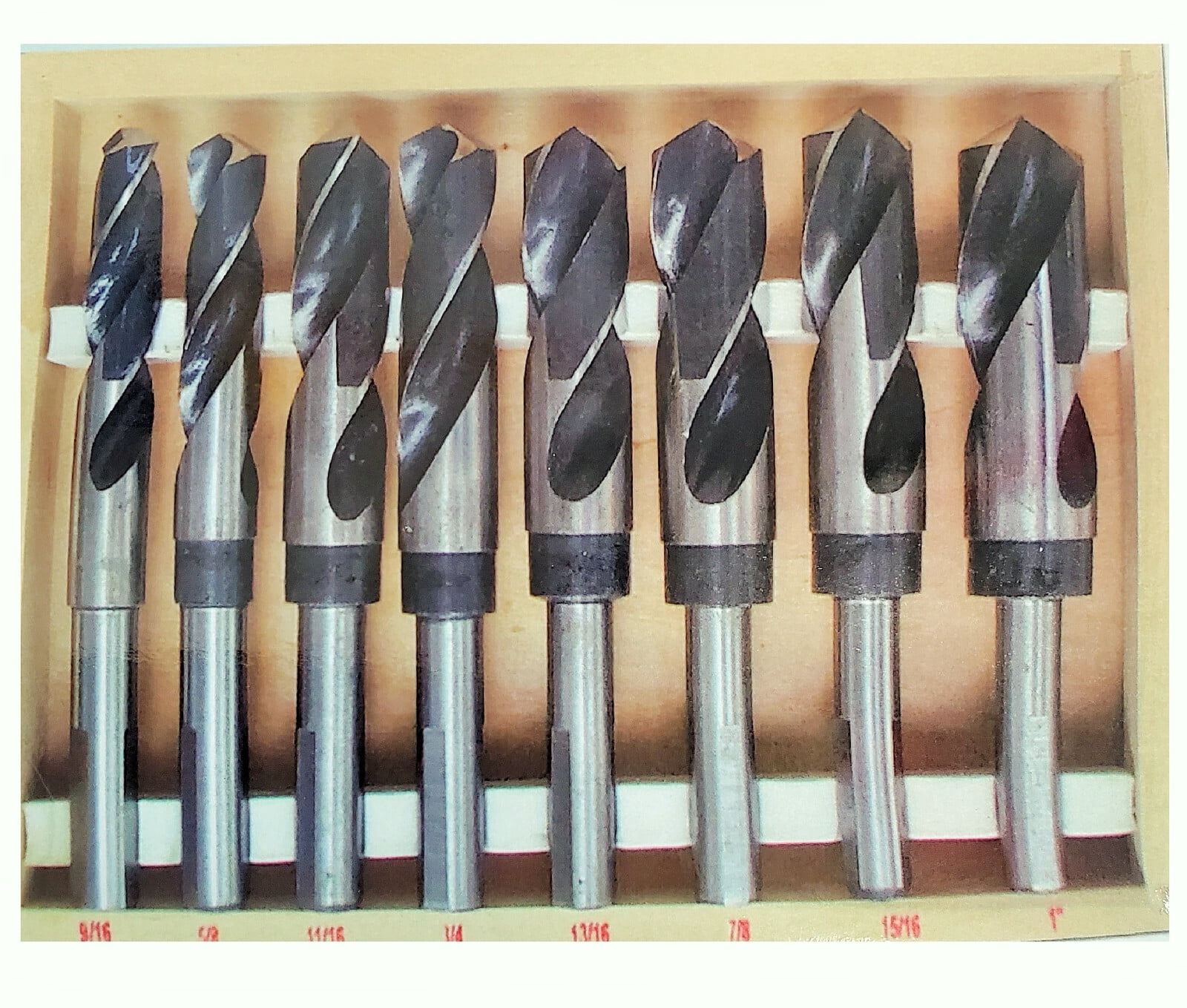 9PC HSS INDUSTRIAL STEEL METAL SILVER AND DEMING TOOL DRILL BIT SET