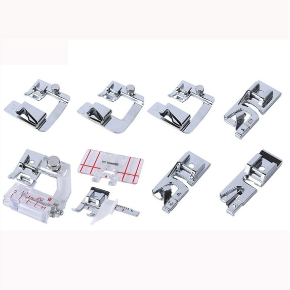 9PC Rolled Hem Pressure Foot Sewing Machine For Low Shank Adapter