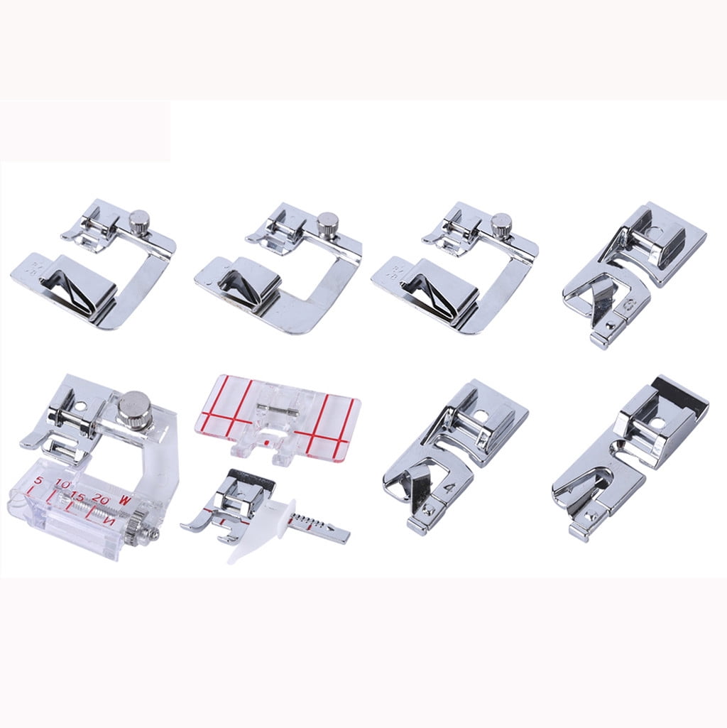9PC Rolled Hem Pressure Foot Sewing Machine For Singer Brother Low