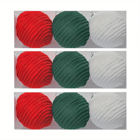 9PCS 2.36 Inch Christmas Ball Ornaments Boho Farmhouse Woolen Rope Hanging Balls Neutral Rustic Ornaments for Xmas Tree Holiday Wreath Garland Wedding Home