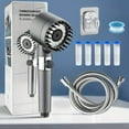 thumbnail image 1 of [9PCS] 2025 New Multifunctional Massage Shower Head, Handheld High Pressure for Hard Water, ON/OFF Switch, with 5 Filter Elements, Hose & Bracket, For Shower Use Only, 1 of 10