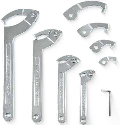 9PCS Adjustable Pin Spanner Wrench Set, 3/4
