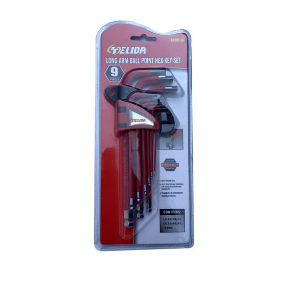 9PCS Allen Key Set L Wrench Kit 1.5mm To 10mm Long Arm Hex Spanner Hand Tools