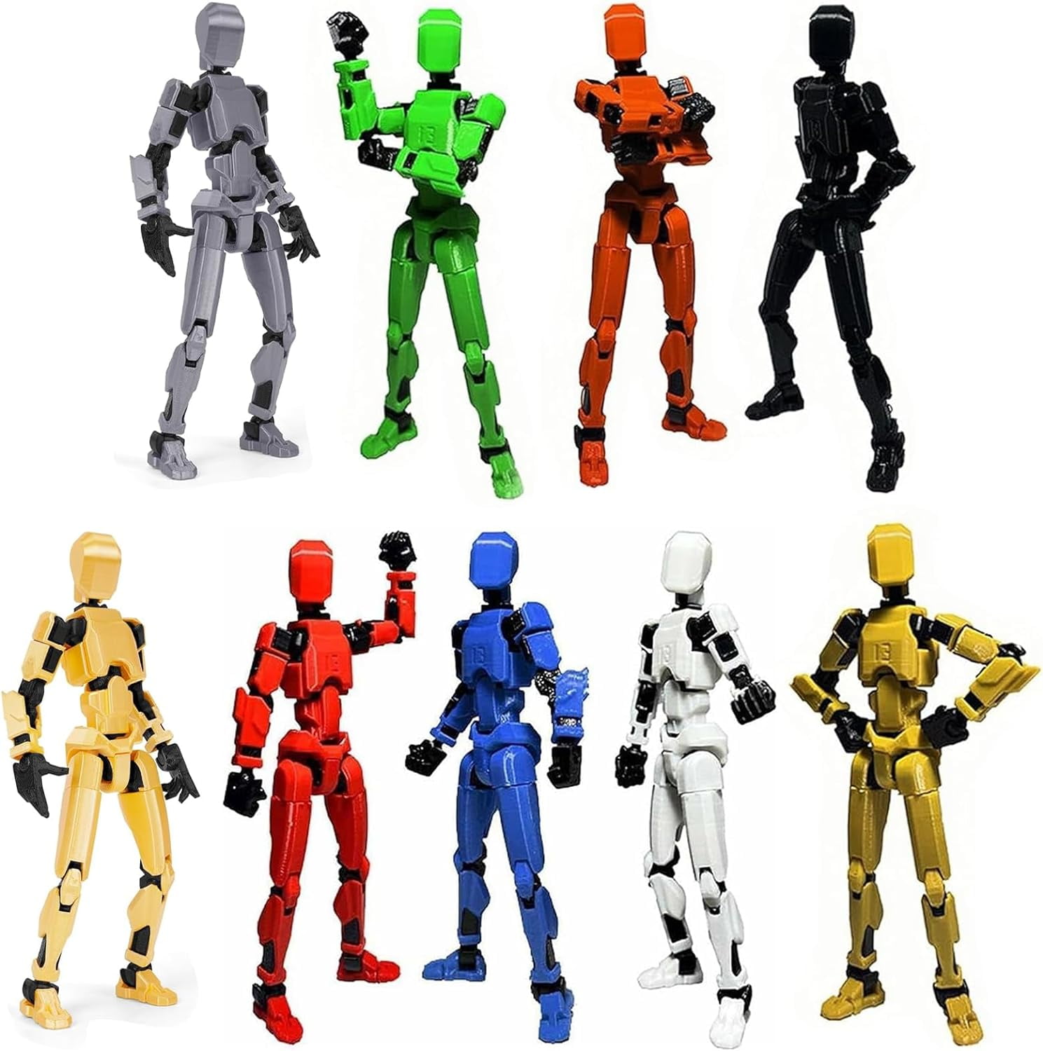 9PCS Assembly Completed T13 Action Figure 3D Printed Multi-Jointed ...