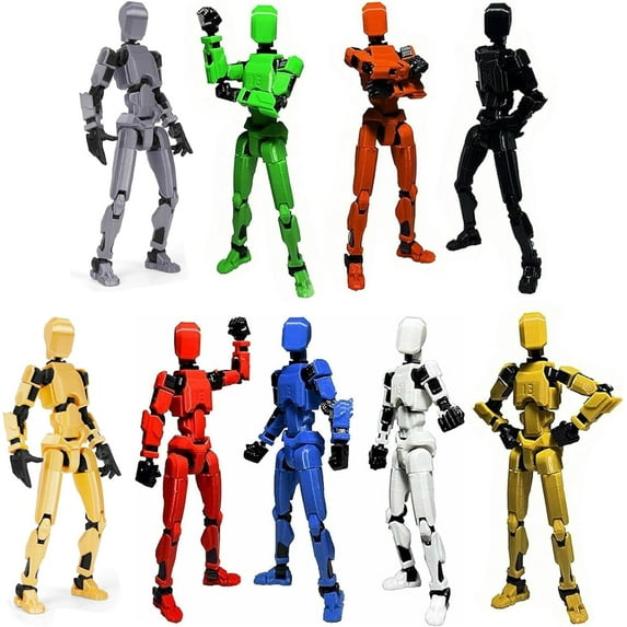9PCS Assembly Completed T13 Action Figure 3D Printed Multi-Jointed Movable,Lucky 13 Action Figures,Multi-Articular Action Figures,Desktop Decorations,Creative Gifts (9 Colors)