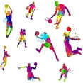 thumbnail image 1 of 9PCS Basketball Player Dunk Wall Stickers Sports Player Silhouette Decals Peel Stick Wall Decor Art Murals, 1 of 10