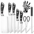thumbnail image 1 of 9PCS Black Kitchen Knife Set Stainless Steel Hollow Handle Chef Knives Complete Set, 1 of 10