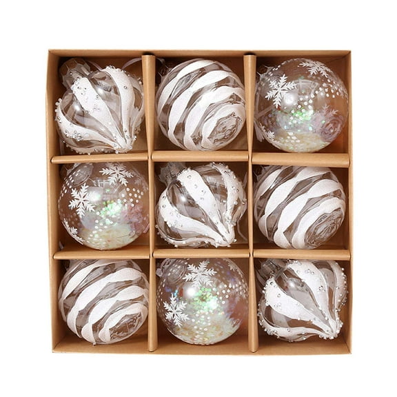 9PCS Christmas Tree Ornaments Set - Glittering Shatterproof Xmas Balls for Holiday, Wedding & Home Decoration
