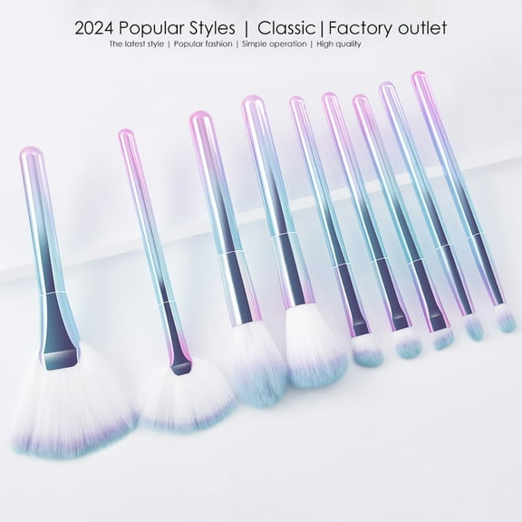 9PCS Color Makeup Brush Set for Beauty Enthusiasts - Fan Brush and Tools for Application