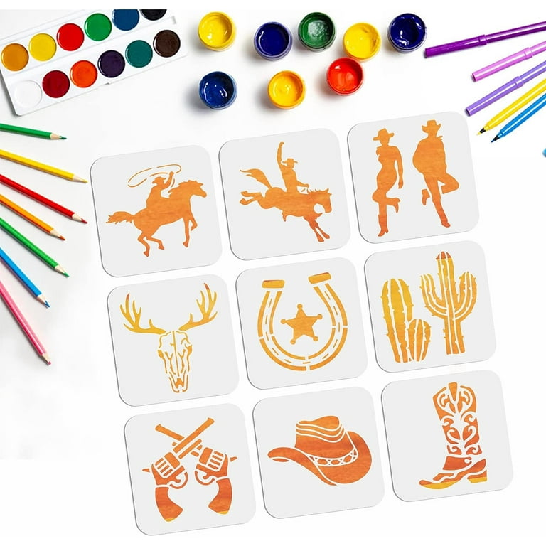 9PCS Cowboy Stencil Cowboy Boots and Hat Cactus Western Cowboy Cowgirl Stencil 6×6inch Reusable Hollow Out Drawing Template for DIY Projects Painting Drawing Crafts - Walmart.com 9pcs-cowboy-stencil-cowboy-boots-and-hat-cactus-western-cowboy-cowgirl-stencil-6-6inch-reusable-hollow-out-drawing-template-for-diy-projects-painting-drawing-crafts-walmart-com