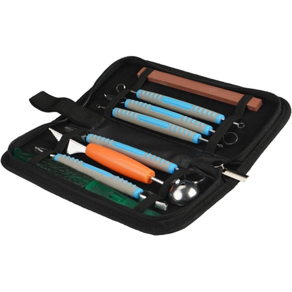9PCS Culinary Carving Peeling Tools, Kitchen Carving Tool, Fruit Vegetable Garnishing Cutting Slicing Carving Tool Set with A Storage Bag, for Adults and Kids Beginners