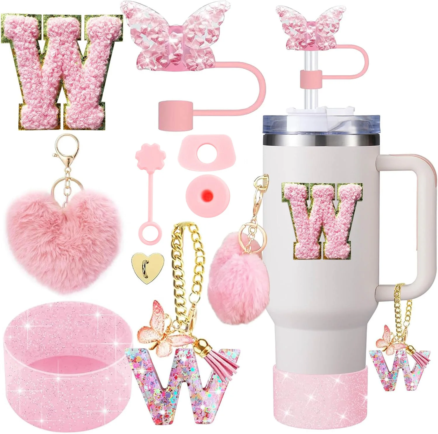 9PCS Cup Accessory Set for Stanley 30oz 40oz Butterfly Straw Cover Cap ...