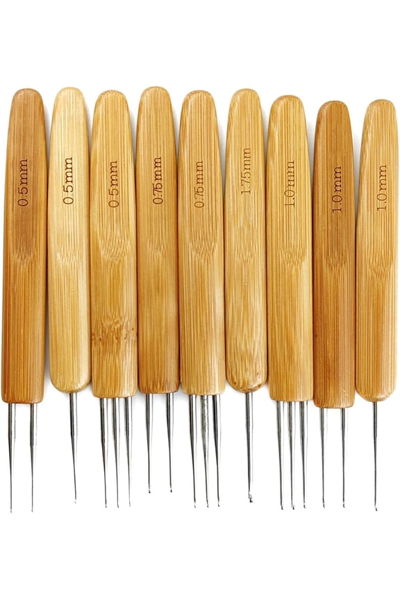 9PCS Dreadlock Crochet Hook for Hair Dreadlock Needle Tool for Braid Craft Dread Locks Crochet Needles 0.5mm 0.75mm 1mm 1.75mm