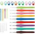 thumbnail image 1 of 9PCS Ergonomic Crochet Hooks Set by Aluminum Crochet Hook Set with Soft Silicone Handles (2-6mm), Crochet Kit for Beginners with Crochet Tools & Knitting Accessories, 1 of 5