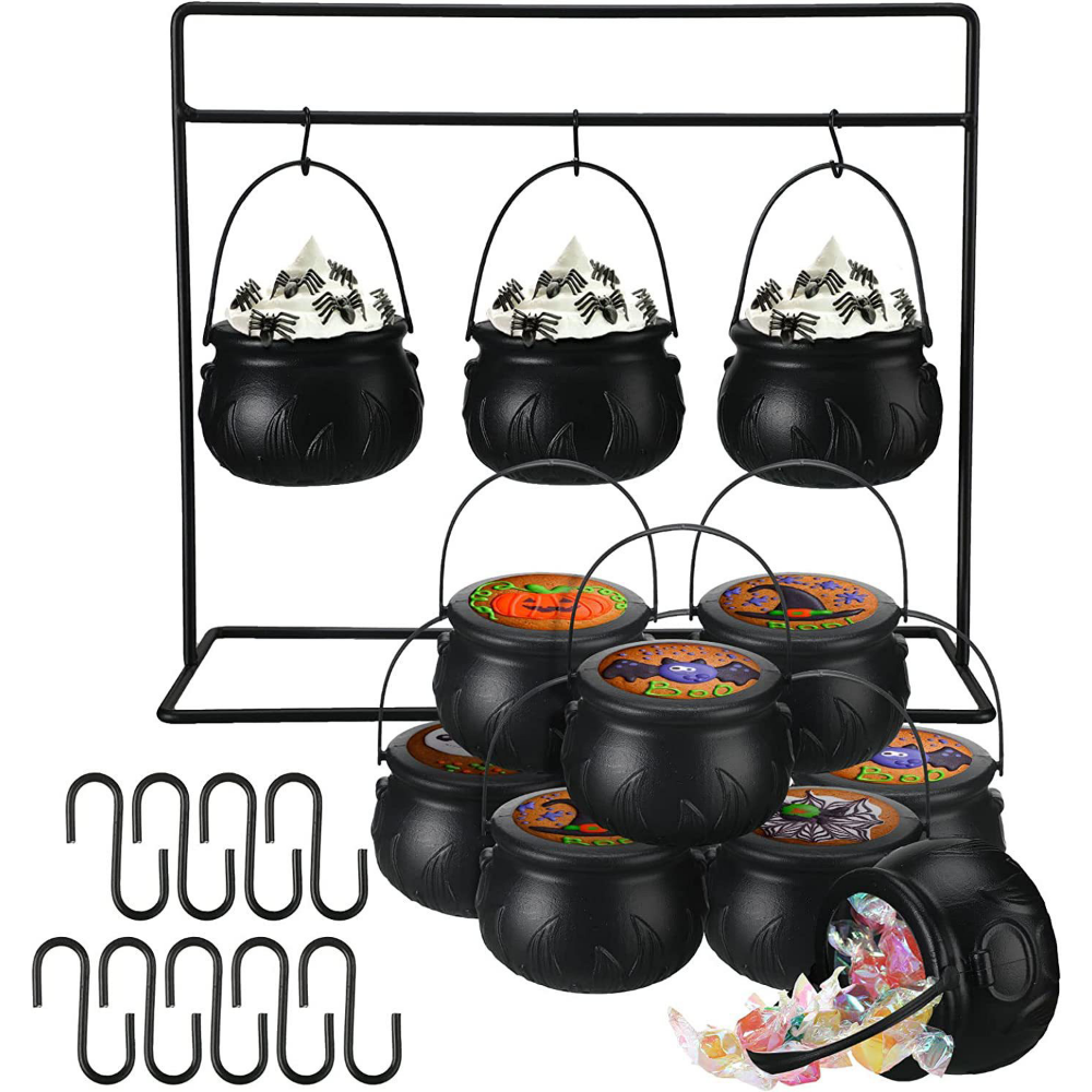 9PCS Halloween Decor Outdoor Large Witches Cauldron on Tripod Yard