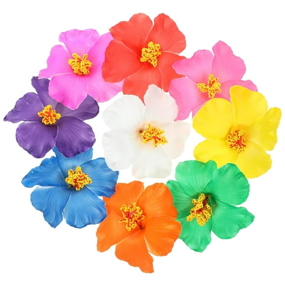 9PCS Hibiscus Hair Clip Hawaii Flower Hair Clip Beach Hair Clips Hawaiian Hair Accessories Decorative Hair Clips for Costume Birthday Party Favors Event Decoration Supplies