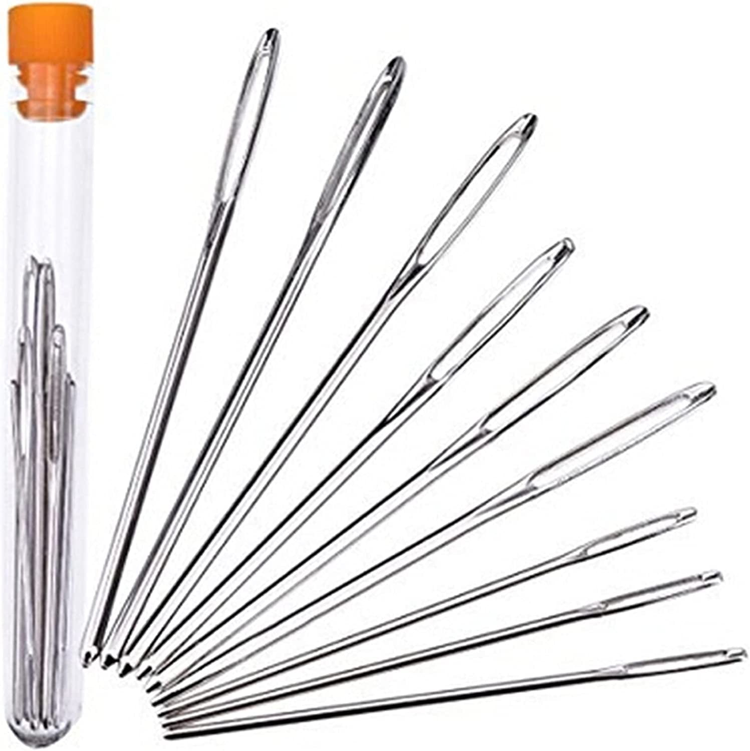 SINGER Assorted Steel Large Eye Needles with Decorative Magnet, 12 Count 