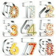 thumbnail image 1 of 9PCS Number Cookie Cutters Set, Birthday Numbers 0-8, Stainless Steel Cookie Cutters for Baking, Number Shaped Baking Tool for Homemaking Biscuits, Cookie, Dough, 1 of 6