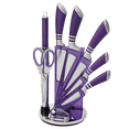 thumbnail image 1 of 9PCS Purple Kitchen Knife Set Stainless Steel Hollow Handle Chef Knives Complete Set, 1 of 10