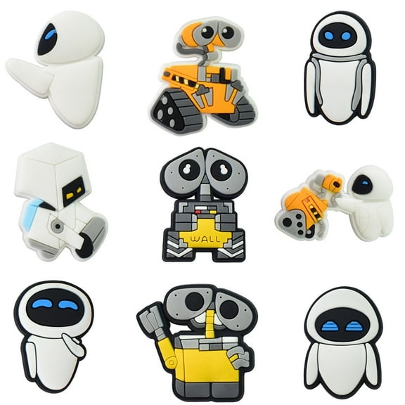 9PCS Robot Shoe Charms, Robot Shoe Buckles Set of Decorative Accessories for Clog Sandal, Birthday Gift, or Wristband, or Party Favors for Kids, Boys, Teens, Men
