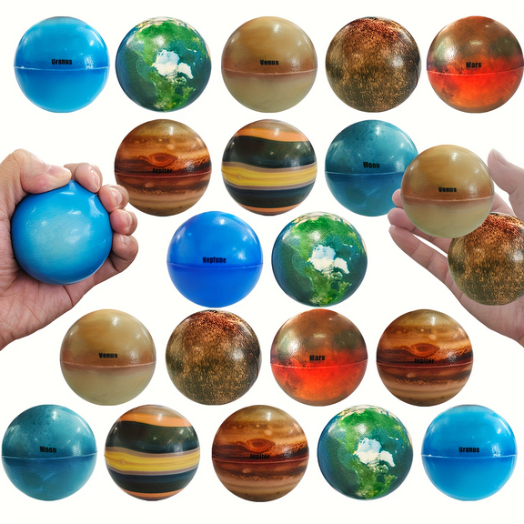9PCS Solar System Planet Squeeze Balls, 8 Different Planet+Moon, Funny Squishy Toys for Kids, Classroom Prizes, Birthday Gifts, Christmas Party Favors-Assorted Varieties